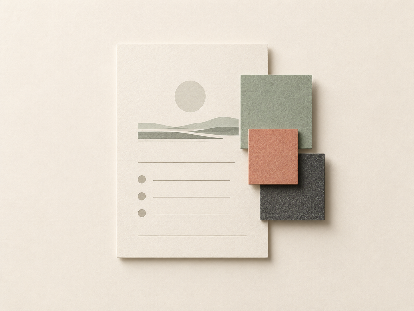 Editorial still life representing a focused creative brief.